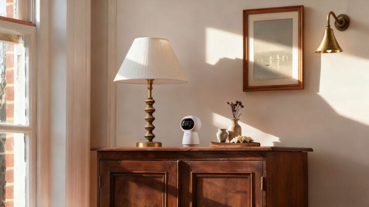 Aqara Camera Hub G350 on cabinet