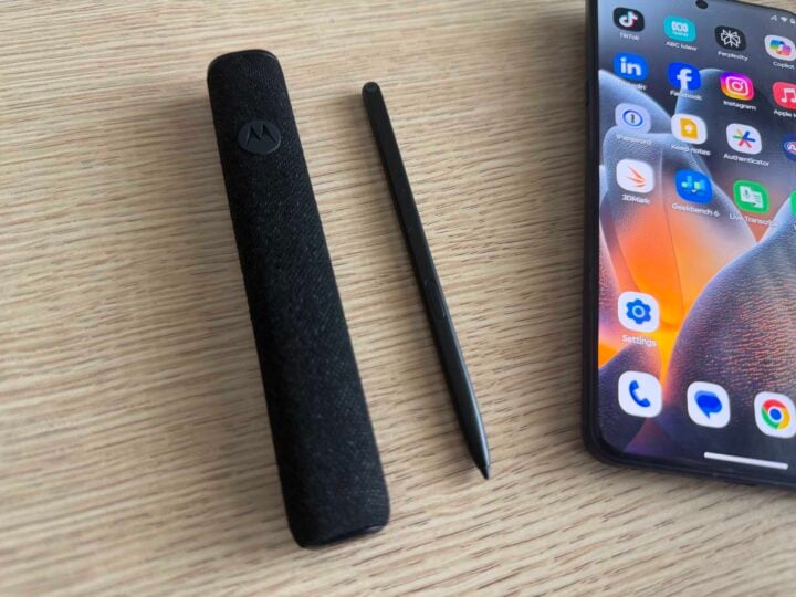 Moto Pen Ultra and case next to Motorola Signature
