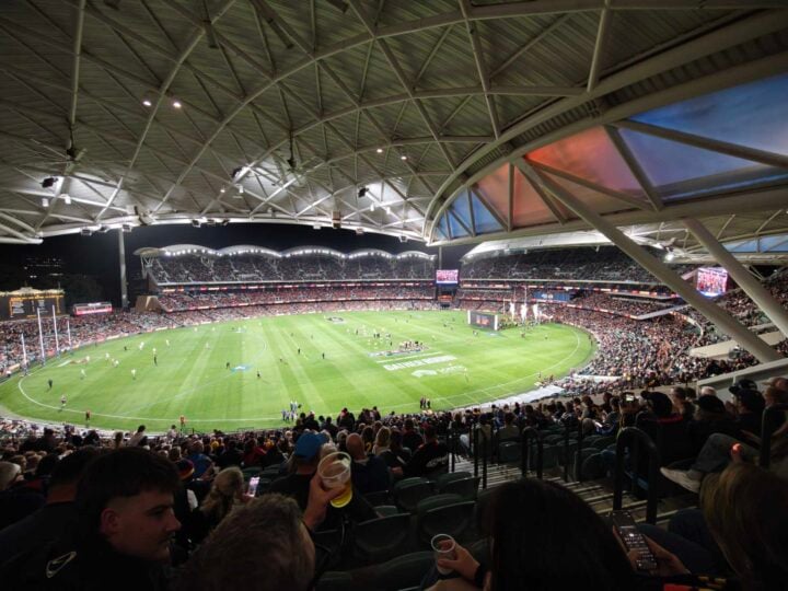 Night stadium ultra-wide photo