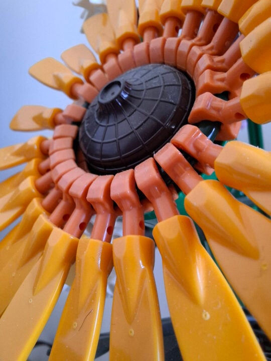 Macro photo of a Lego flower