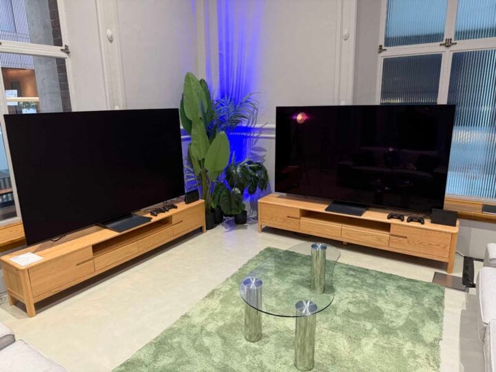 Samsung S90H and S90F OLED TV comparison turned off