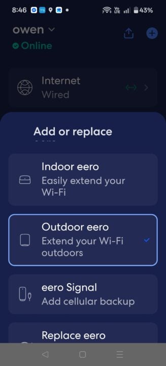 eero Outdoor 7 app