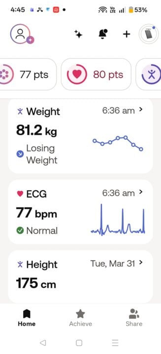 Withings Body scan app