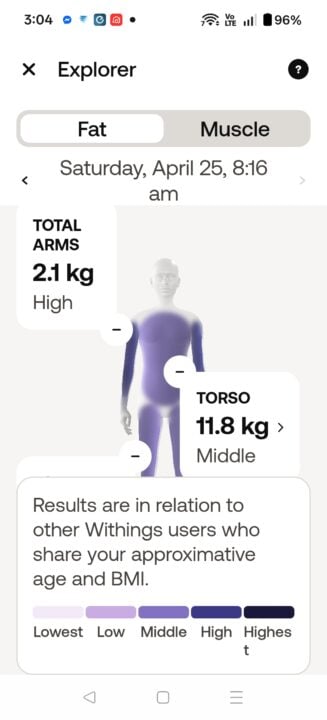 Withings Body scan app