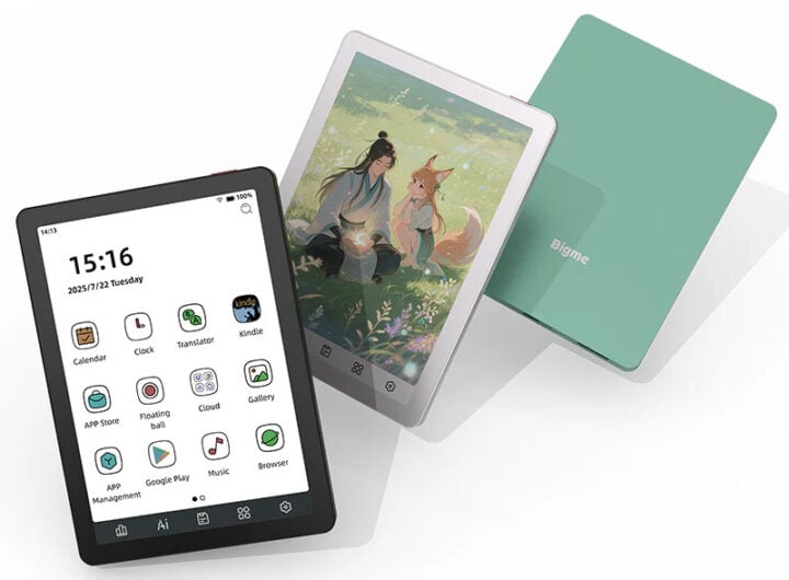 Bigme B6 eReader different content examples