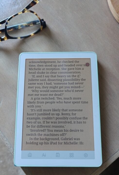 Bigme B6 reading page