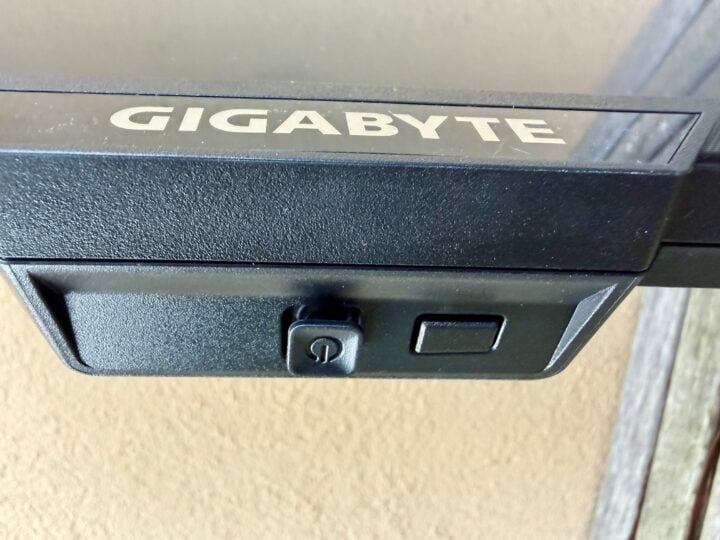 close up of monitor power button