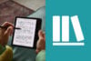 Woman holding Kobo next to StoryGraph logo