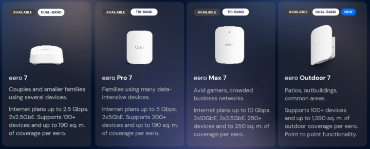 eero model range