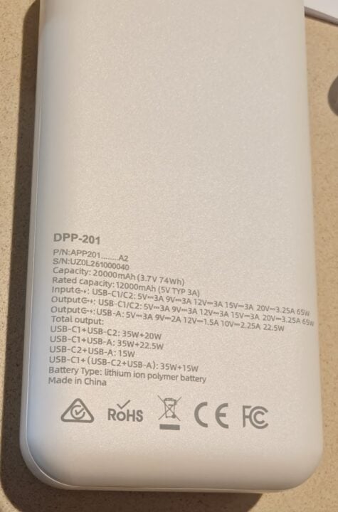 D-Link DPP-201 Power specifications