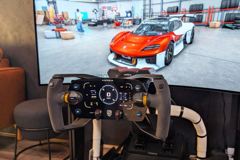 Moza’s flashy steering wheel is a Porsche fan’s dream