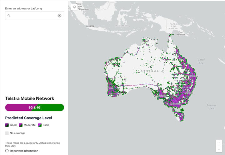 Telstra mobile network map