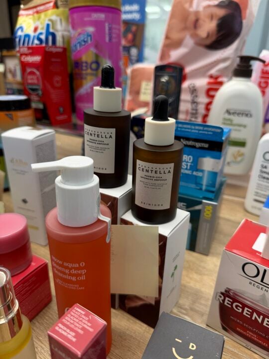 Skin1004 Centella ampoules and other Korean skincare products among beauty items