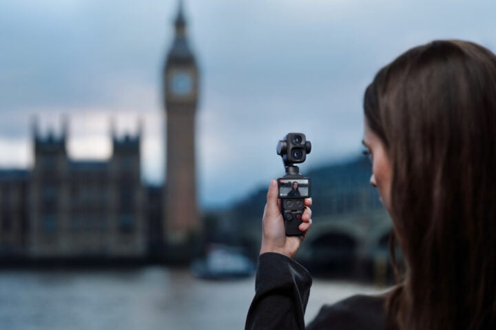DJI Osmo Pocket 4P recording outdoors London