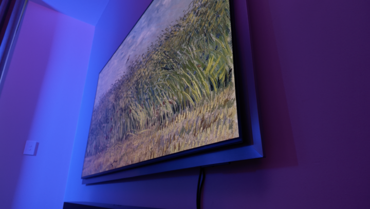 Samsung OLED S95H 4K TV with FloatLayer design, low angle
