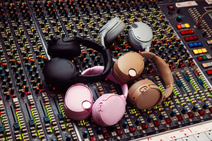 Skullcandy Crusher 1080 ANC headphone colours on mixing desk