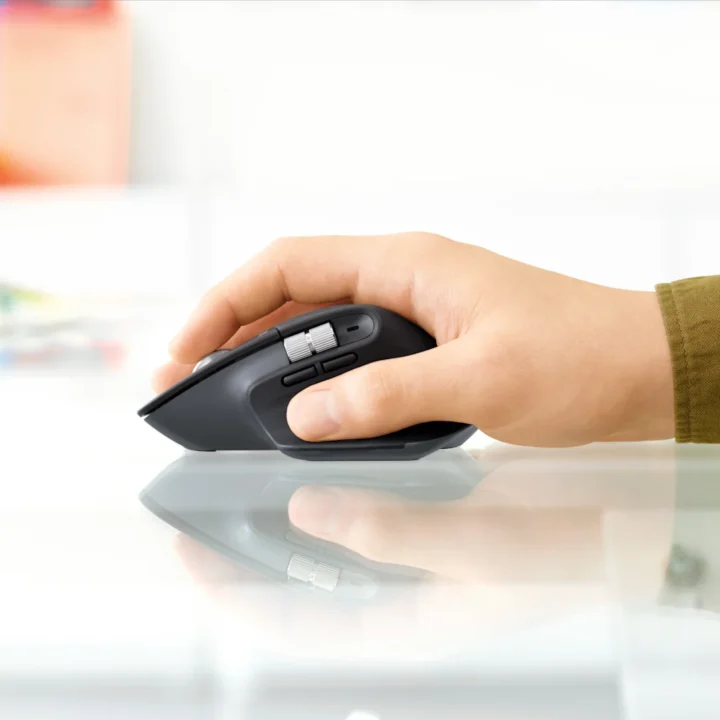 Hand using Logitech MX Master 3S mouse