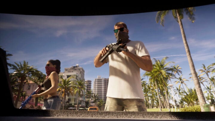 Jason and Lucia holding guns GTA 6