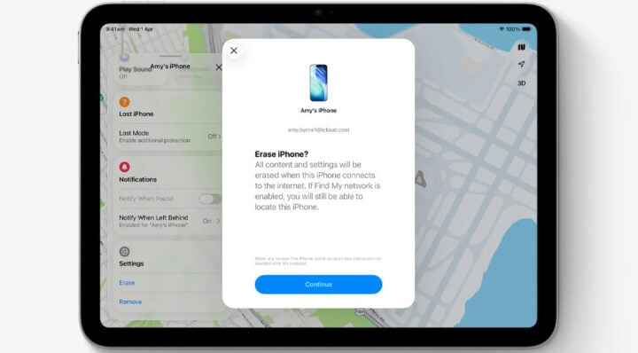 iPad erase iPhone screen