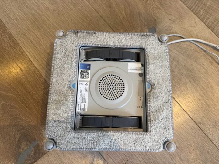 Ecovacs Winbot Neo Mini on floor bottom angle