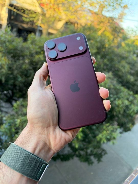 iPhone 18 Pro Max in burgundy - rear