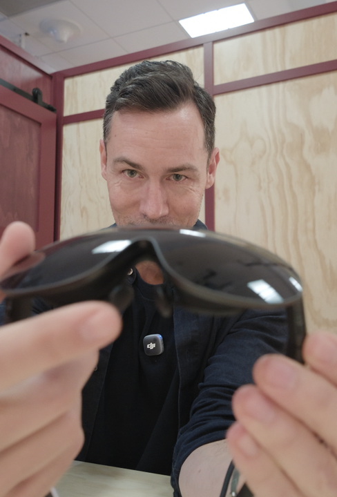 Nose view of VR glasses