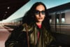 Model wearing Ray-Ban Meta Audio glasses