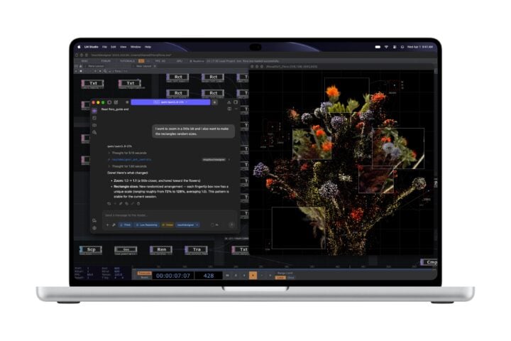 MacBook Pro running LM Studio with a local AI model