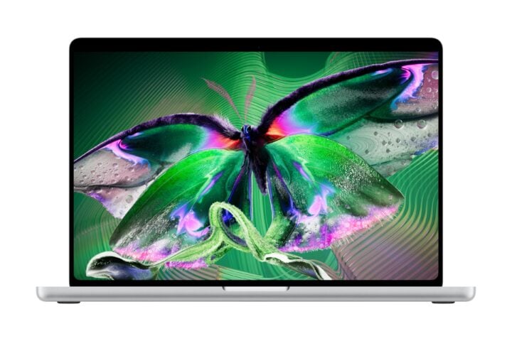 MacBook Pro with PROLED XDR Display playing a video of a butterfly