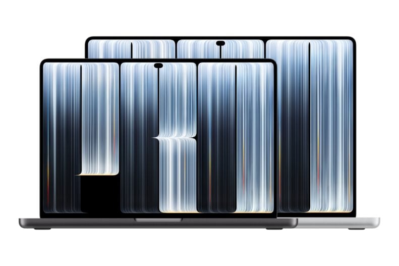 14-inch and 16-inch MacBook Pro with PROLED XDR Display in Space Black and Silver