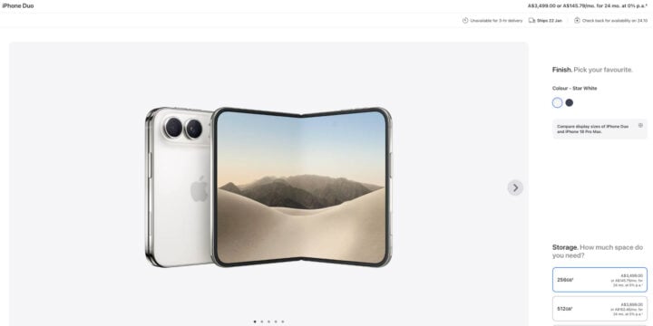 Apple store iPhone Duo January shipment date