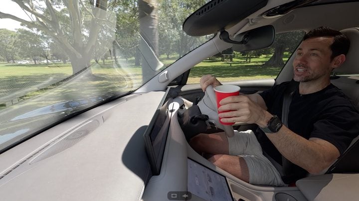 Footage from inside the car captured by the GoPro Mission 1 Pro