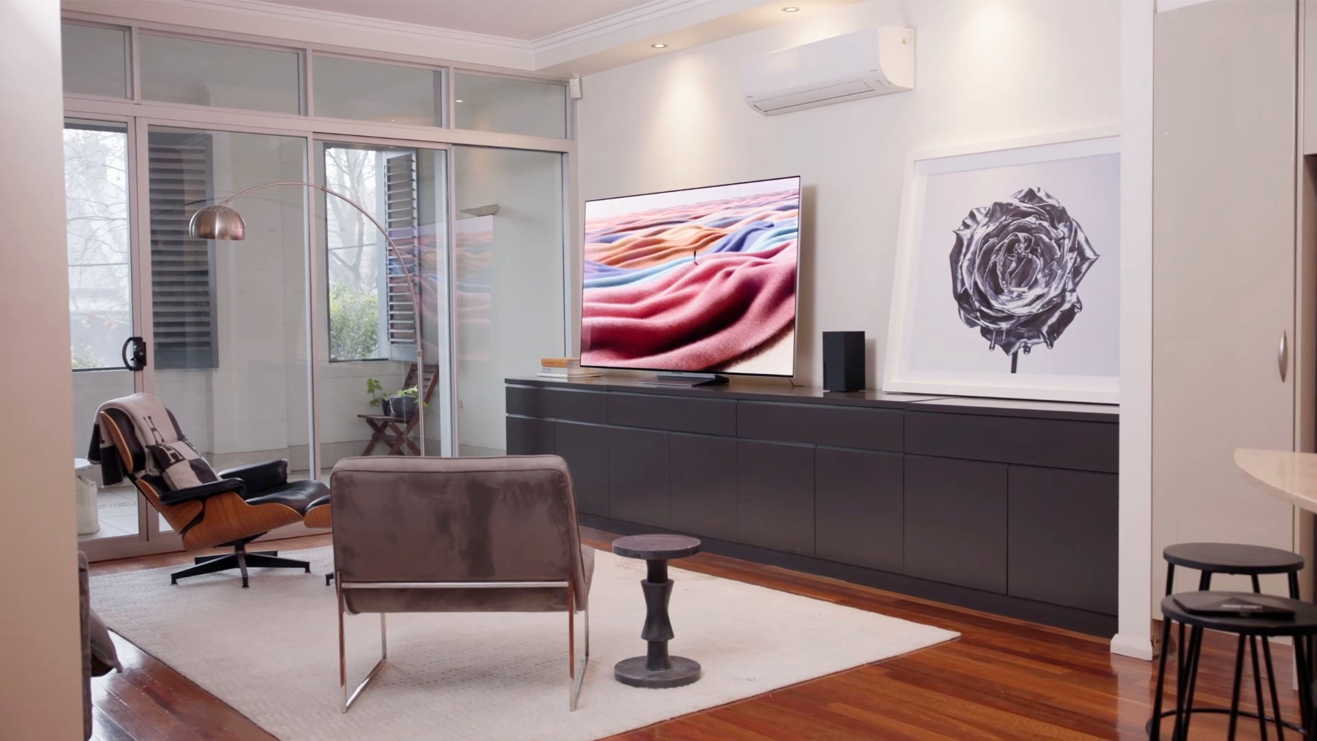 LG G6 OLED TV in living room wide shot