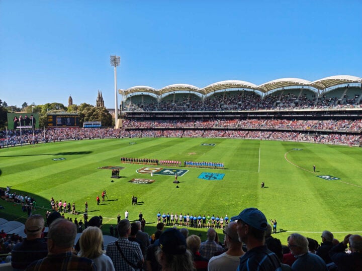Photo of a footy stadium during daytime