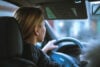 Woman driving stock image